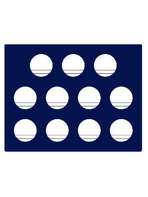 Футляр деревянный Volterra Uno (304х244х31 мм) для монет в капсулах d-46 мм (11 ячеек)