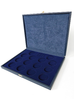 Футляр кожзам Sapfir S (298х237х33 мм) для 14 серебряных монет Кубок Конфедераций 2017 и Чемпионат мира по футболу 2018 в капсулах