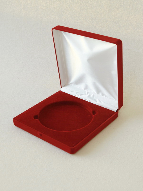  Футляр (169х169х39 мм) на 1 монету в капсуле (диаметр 120 мм), светло-бордовый