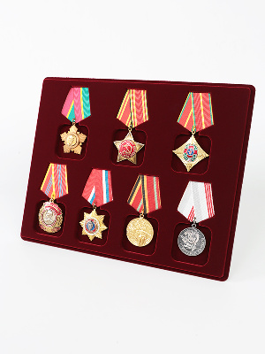 Планшет S (234х296х12 мм) на 7 орденов с пятиугольной колодкой