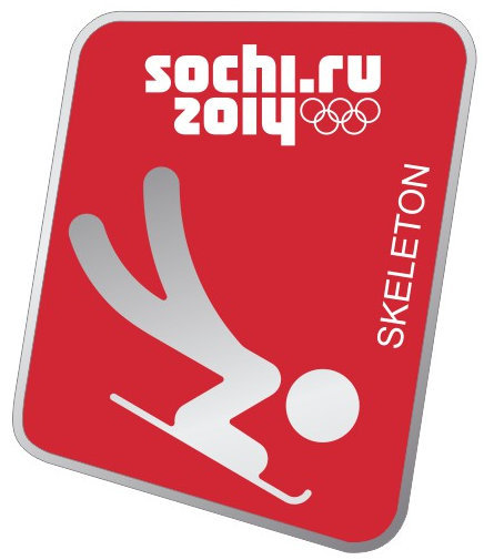 Значок «Пиктограммы Сочи 2014. Санные виды спорта - Скелетон»