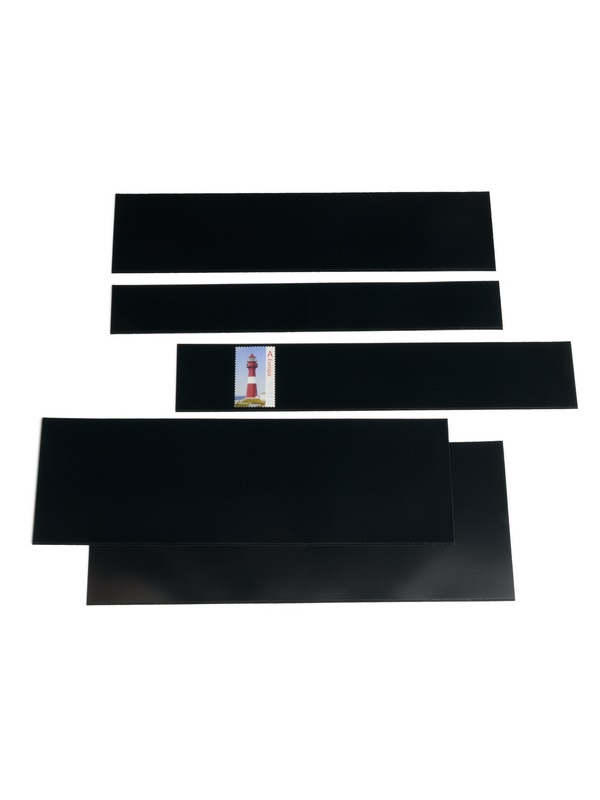 Ассортимент клеммташей для марок и почтовых блоков HAWID, 50 шт (217х30, 217х40, 217х52, 217х70, 217х86), оборотная сторона чёрная, 366369