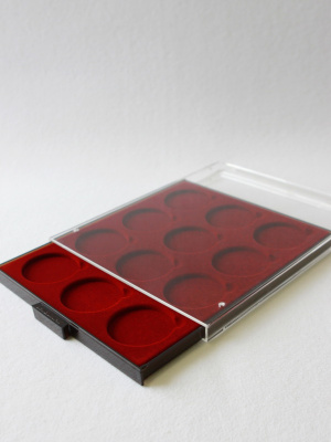  Кассета MB для 12 монет, медалей d-60 мм, светло-бордовый