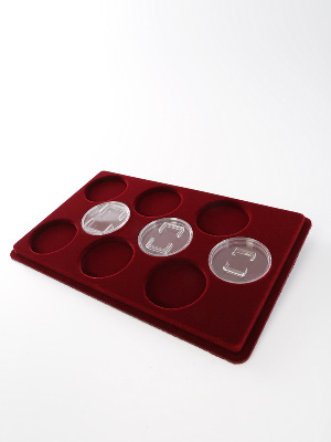 Планшет M (146х236х12 мм) для монет в капсулах d-46 мм (9 ячеек)