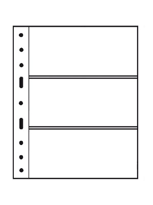 Лист-обложка GRANDE 3C (242х312 мм) из прозрачного пластика на 3 ячейки (216х98 мм). Leuchtturm, 308439/1