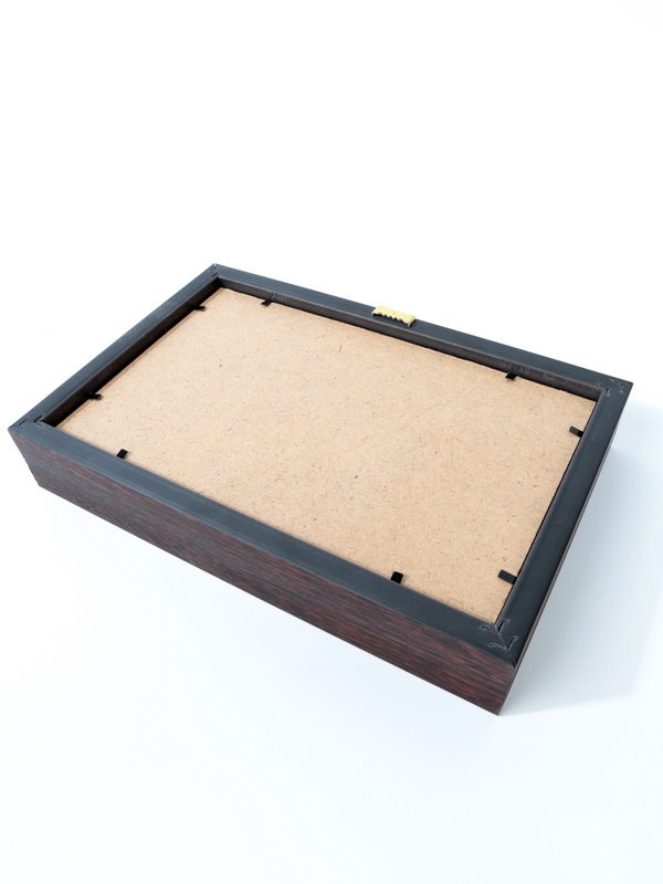  Багетная рамка M пластиковая под 1 ячейку (118х207х16 мм) с поролоновой вставкой. Вид 1, тёмно-бордовый