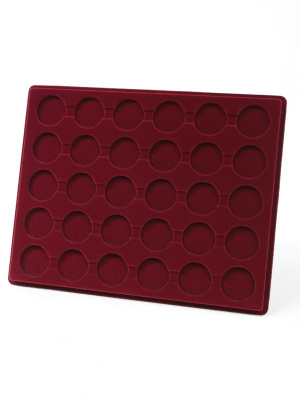  Планшет S (234х296х12 мм) для 30 монет, медалей d-36 мм, h-6 мм, тёмно-бордовый