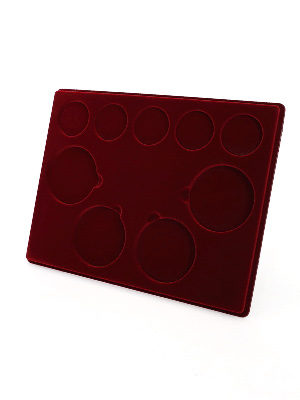 Планшет S (234х296х12 мм) для монет серии «Памятники архитектуры России». 2012 год (5 капсул d-46 мм, 4 капсулы d-74 мм)