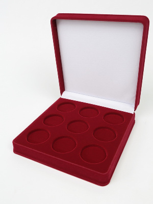 Футляр (186х192х50 мм) на 9 монет в капсулах (диаметр 46 мм)