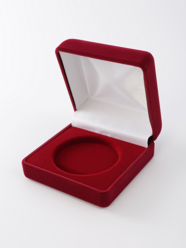  Футляр (80х80х40 мм) для монеты, медали диаметром 47 мм в капсуле Leuchtturm (диаметр ячейки 53 мм), тёмно-синий