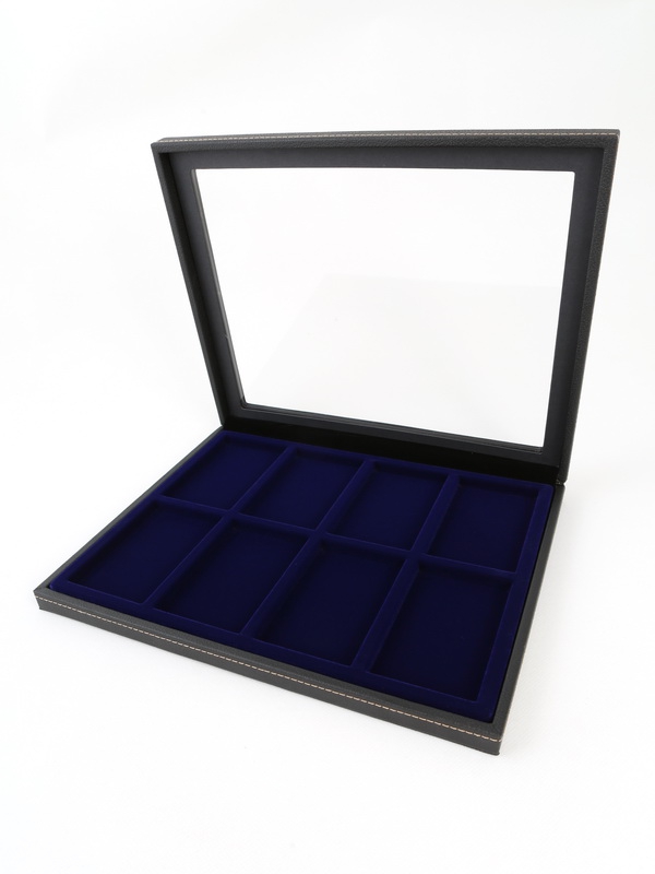  Бокс из искусственной кожи с прозрачным окном Nera Plus на 8 ячеек (60х98х8 мм), чёрный