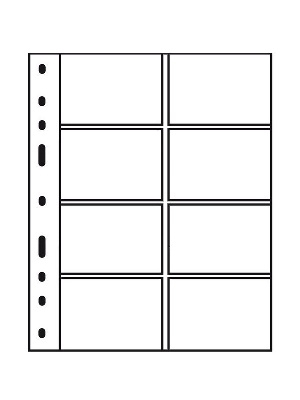 Лист-обложка OPTIMA 4VC (202х252 мм) из прозрачного пластика на 8 ячеек (88х55 мм). Leuchtturm, 328118/1