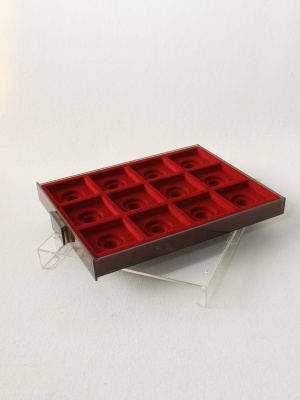  Кассета XL на 12 ячеек (62х62х10 мм) (под знаки с винтом), светло-бордовый