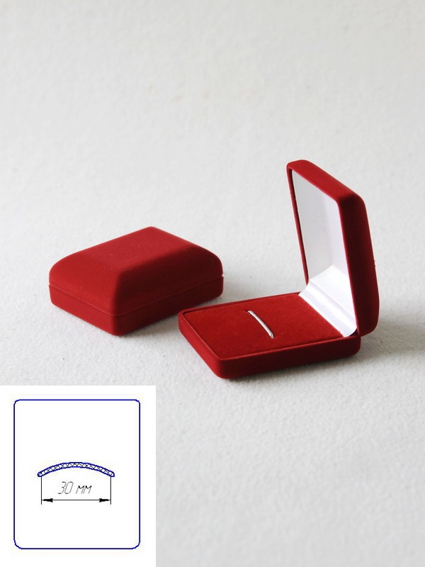 Футляр (61х79х32 мм) с резинкой (30 мм), светло-бордовый