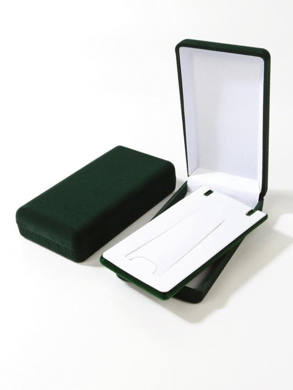  Футляр (62х116х26 мм) под серьги, подвеску, зелёный