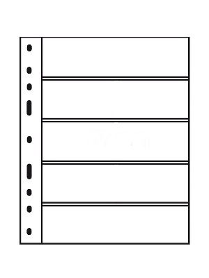 Лист-обложка OPTIMA 5C (202х252 мм) из прозрачного пластика на 5 ячеек (180х42 мм). Leuchtturm, 307543/1