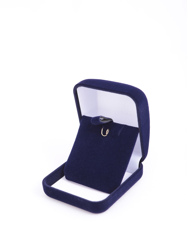 Футляр (55х60х36 мм) под серьги, подвеску, тёмно-синий
