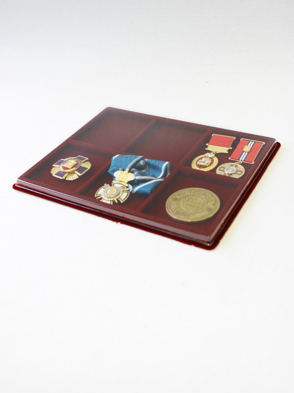 Планшет S (234х296х12 мм) на 6 ячеек (85х96х9 мм), тёмно-бордовый