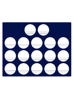 Футляр деревянный Volterra Uno (304х244х31 мм) для монет в капсулах d-46 мм (17 ячеек)