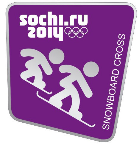 Значок «Пиктограммы Сочи 2014. Сноуборд - Кросс»