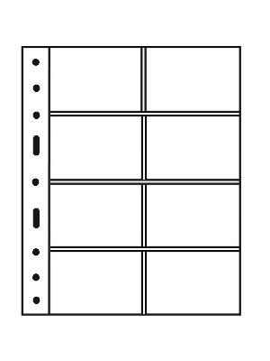 Лист-обложка GRANDE 4CT (242х312 мм) из прозрачного пластика на 8 ячеек (106х72 мм). Leuchtturm, 360753/1
