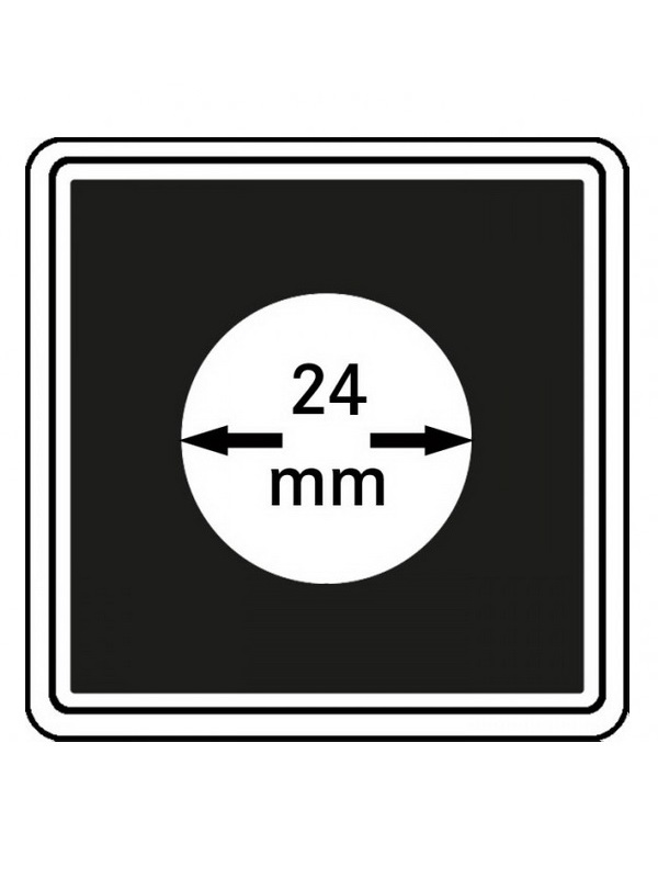 Капсулы Carree для монет 24 мм (в упаковке 4 шт). Lindner, 2240024