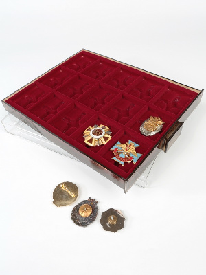 Кассета XL на 15 ячеек (63х49х10 мм) (под знаки с булавками)