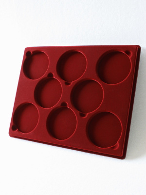  Планшет S (234х296х12 мм) для монет в капсулах d-74 мм (8 ячеек), тёмно-бордовый