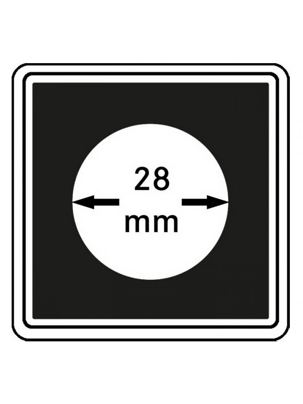 Капсулы Carree для монет 28 мм (в упаковке 4 шт). Lindner, 2240028