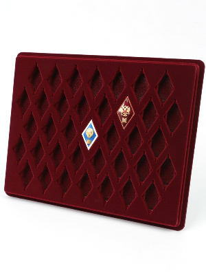 Планшет S (243х304х21 мм) на 37 знаков об окончании военного училища. Ромбы