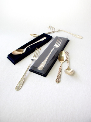  Сувенирная упаковка под ложку, вилку (61х221х28 мм), тёмно-синий