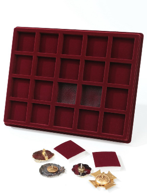 Планшет S (243х304х28 мм) на 20 ячеек увеличенной глубины (47х47х24 мм) (с поролоновой вставкой)