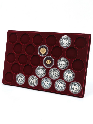 Планшет L (222х333х13 мм) для монет в капсулах d-44 мм (28 ячеек)