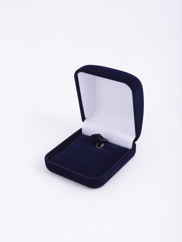 Футляр (55х60х36 мм) под серьги, подвеску, тёмно-синий