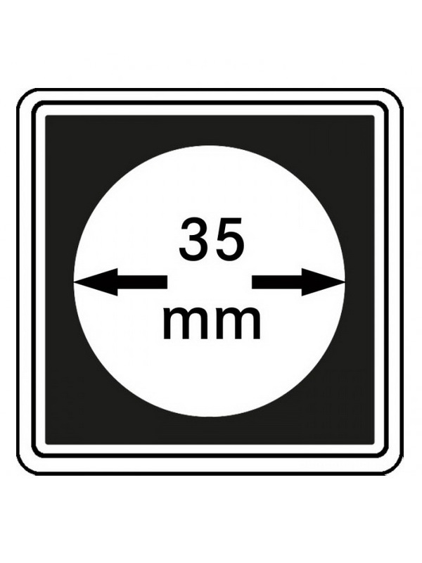 Капсулы Carree для монет 35 мм (в упаковке 4 шт). Lindner, 2240035