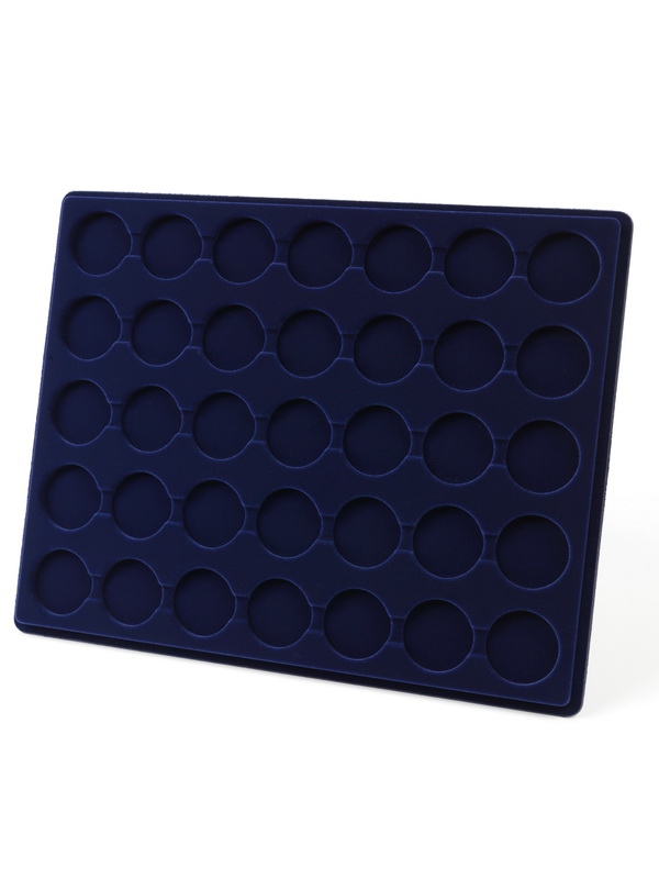  Планшет S (234х296х12 мм) для 35 монет в капсулах CAPS 28 Leuchtturm. Диаметр ячейки 34 мм, тёмно-синий