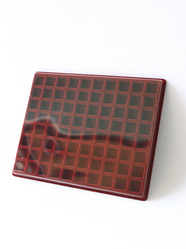  Планшет S (234х296х12 мм) на 80 ячейки (22х22х8 мм), тёмно-бордовый