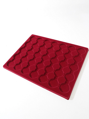 Вставка в кассету МВ для 35 монет в капсулах CAPS 25, 26 мм Leuchtturm. Диаметр ячейки 32,5 мм. Вид 1. Leuchtturm, 335354