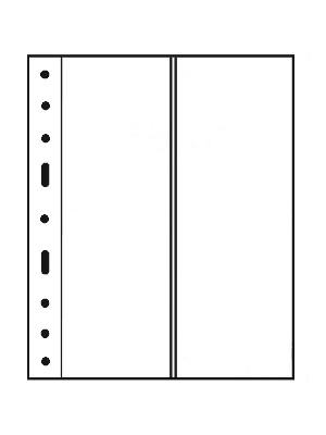 Листы-обложки GRANDE 2VC (242х312 мм) из прозрачного пластика на 2 вертикальные ячейки (105х306 мм). Упаковка из 5 листов. Leuchtturm, 324045