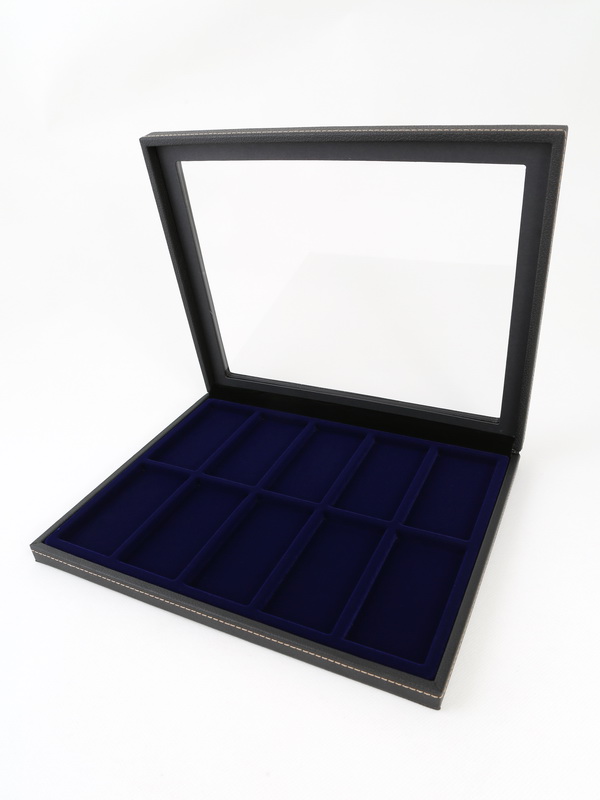  Бокс из искусственной кожи с прозрачным окном Nera Plus на 10 ячеек (49х101х7 мм), чёрный