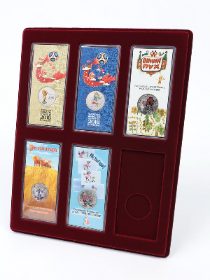 Планшет S (234х296х12 мм) для 6 цветных монет 25 рублей в блистере