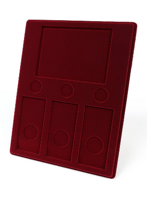 Планшет S (234х296х12 мм) для 3 монет 25 рублей и 3 монет 25 рублей в блистере «Футбол 2018» и горизонтальной открытки