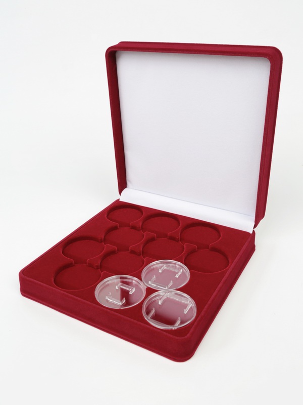 Футляр (186х192х50 мм) на 12 монет в капсулах (диаметр 46 мм)