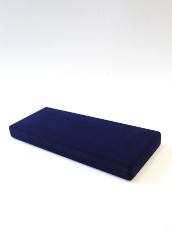 Футляр (255х103х27 мм) для 5 монет в капсулах (диаметр 44 мм),  тёмно-синий