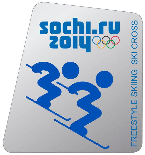 Значок «Пиктограммы Сочи 2014. Фристайл - Ски - кросс»