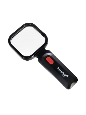 Лупа для чтения, 2х и 6-кратное увеличение (80х80 мм / 20 мм). Levenhuk, Zeno Read ZR10, 74067