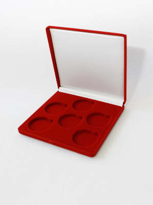 Футляр (165х165х27 мм) на 6 монет в капсулах (диаметр 46 мм). Вид 2