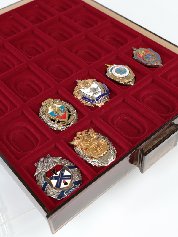  Кассета XL на 25 ячеек (37х50х6 мм) (под знаки с винтом), светло-бордовый