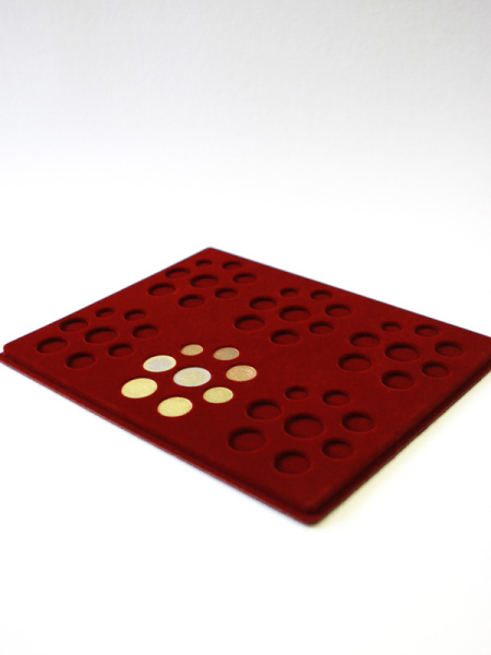  Планшет S (234х296х12 мм) для наборов монет Евро (Euro). Вид 2, тёмно-бордовый