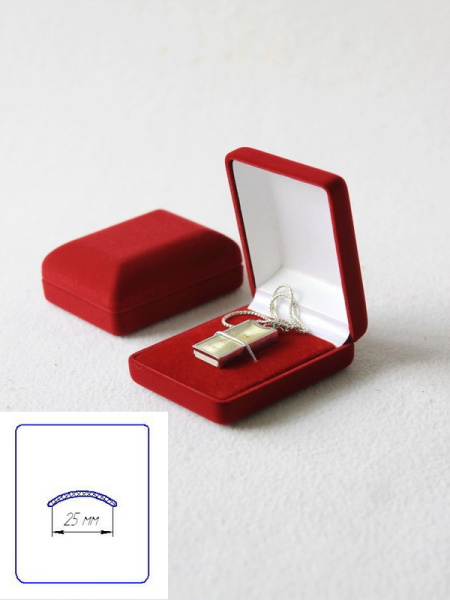 Футляр (61х79х32 мм) с резинкой (25 мм), светло-бордовый